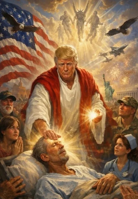 트럼프, 논란의 예수 이미지 의사로 착각 ‘궁색한 변명’...사과는 거부